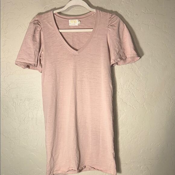 Nation LTD Mallory Flutter Sleeve Shirt Dress in light pink size Xs. - Picture 2 of 6